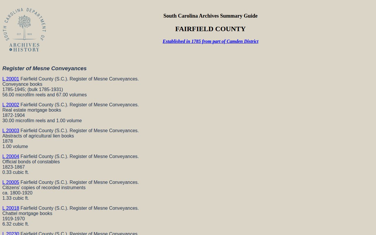 Fairfield County historical booking and jail record archive guide