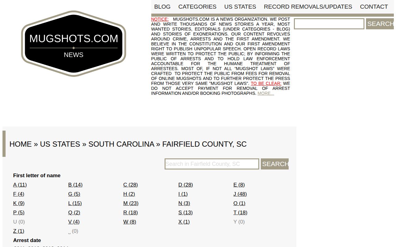 Historic Fairfield County secondary mugshot index source context