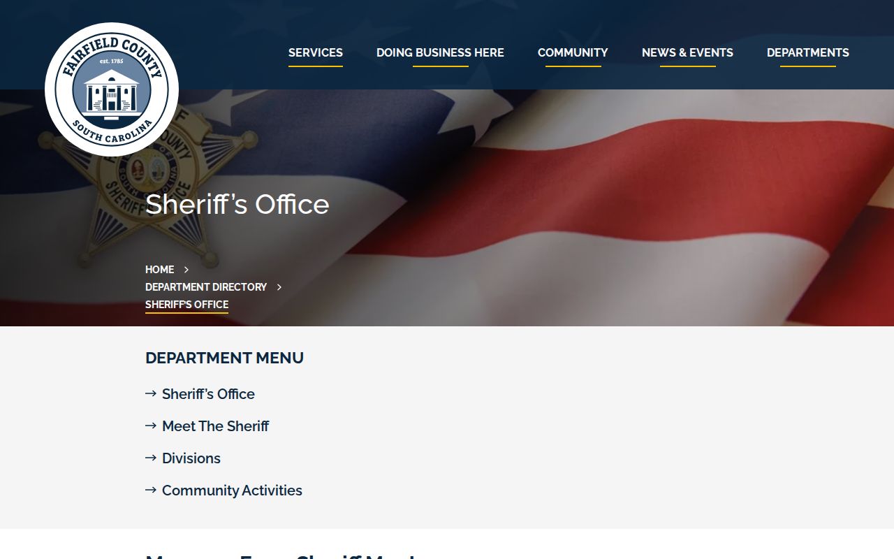 Fairfield County Sheriff's Office warrant process source page