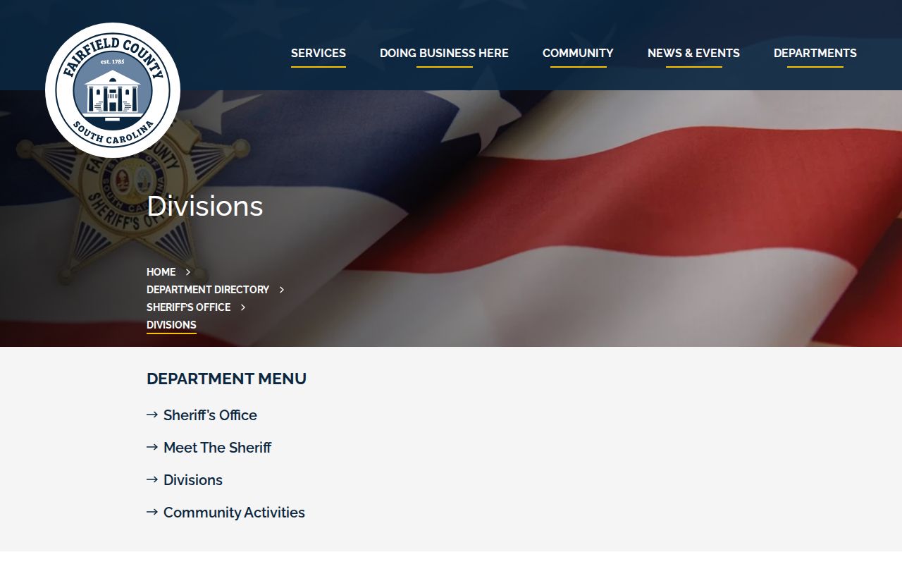 Fairfield County Sheriff's Office Civil and Warrants source page