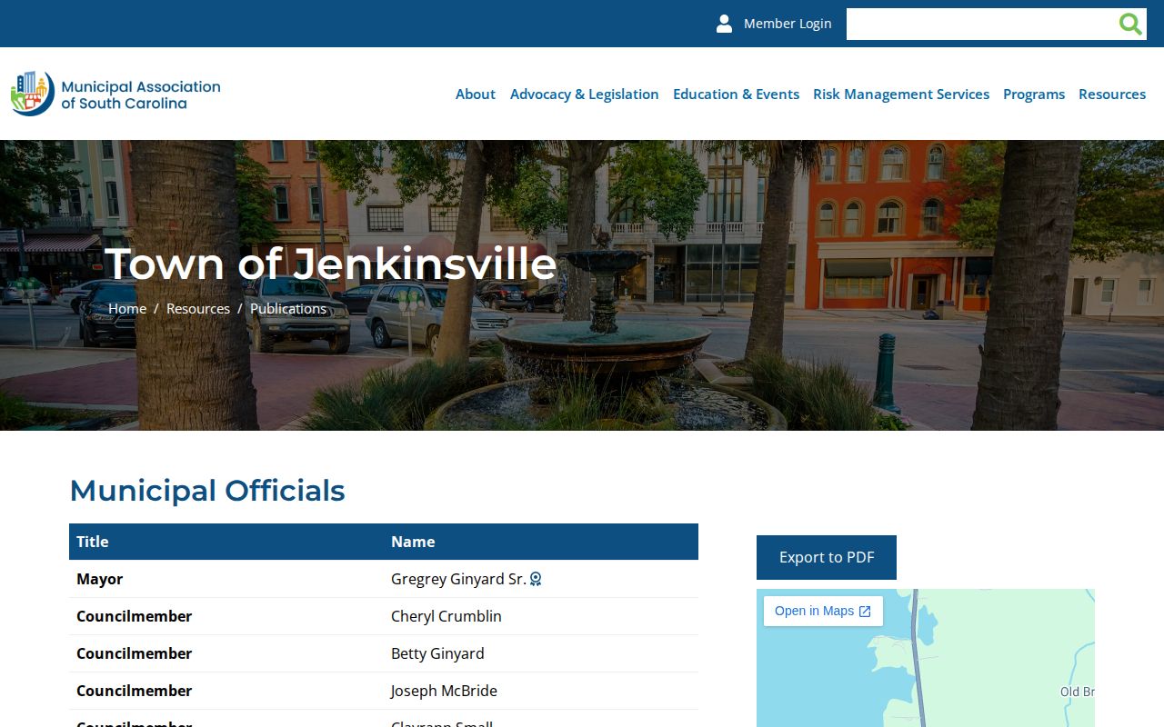 Fairfield County Jenkinsville Town Hall record-routing directory page